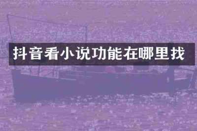 抖音看小说功能在哪里找