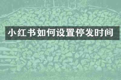 小红书如何设置停发时间