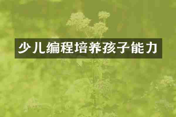 少儿编程培养孩子能力