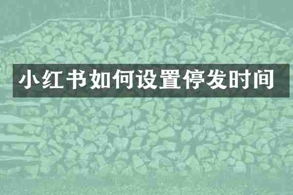 小红书如何设置停发时间