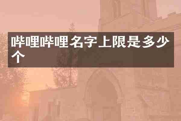 哔哩哔哩名字上限是多少个