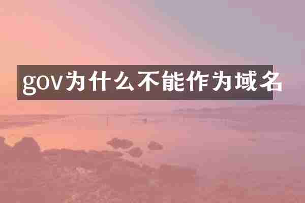 gov为什么不能作为域名