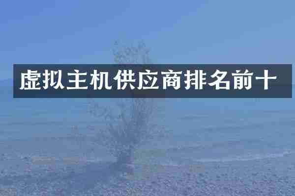 虚拟主机供应商排名前十