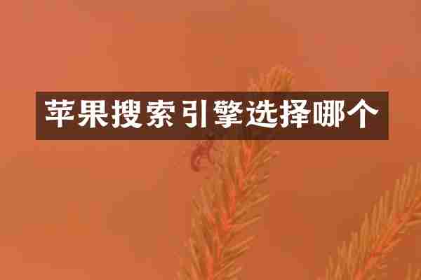 苹果搜索引擎选择哪个