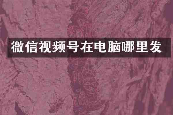 微信视频号在电脑哪里发