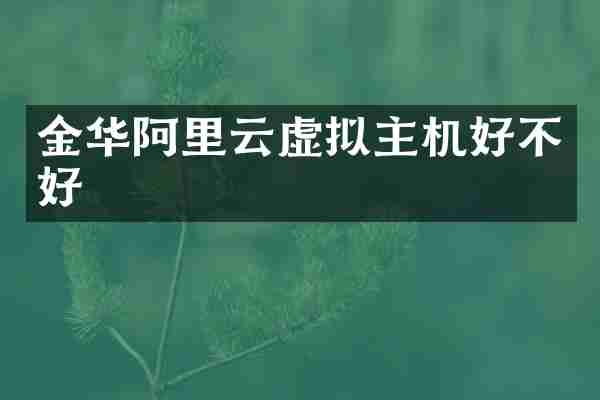 金华阿里云虚拟主机好不好