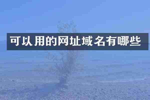 可以用的网址域名有哪些