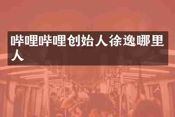 哔哩哔哩创始人徐逸哪里人