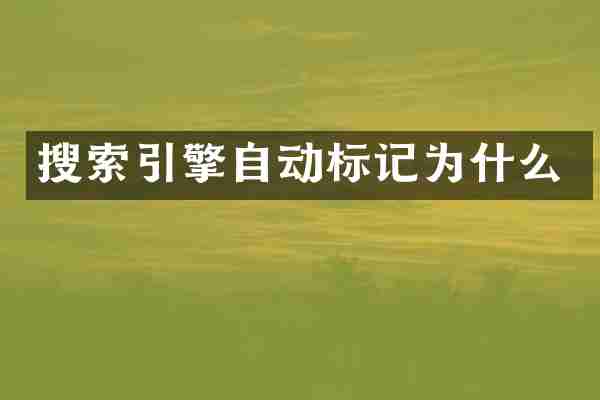 搜索引擎自动标记为什么