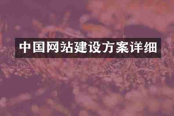 中国网站建设方案详细