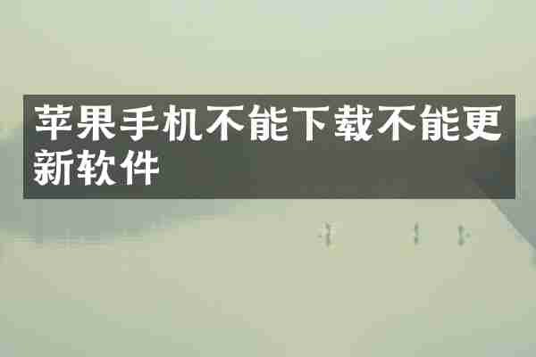 苹果手机不能下载不能更新软件