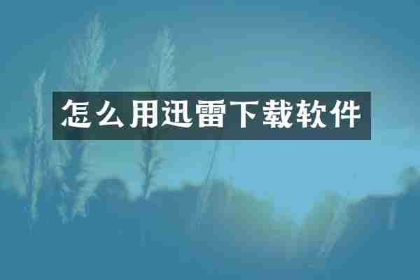 怎么用迅雷下载软件