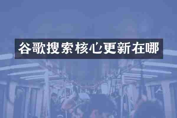 谷歌搜索核心更新在哪