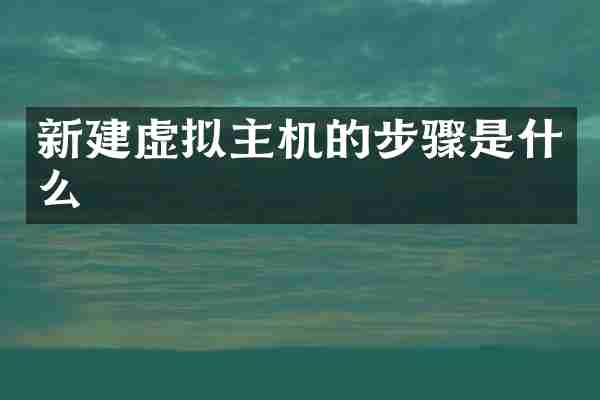 新建虚拟主机的步骤是什么