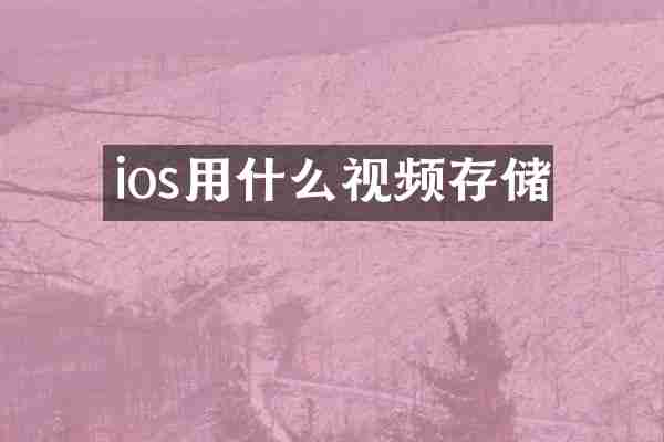 ios用什么视频存储
