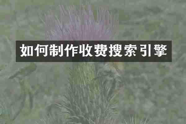 如何制作收费搜索引擎
