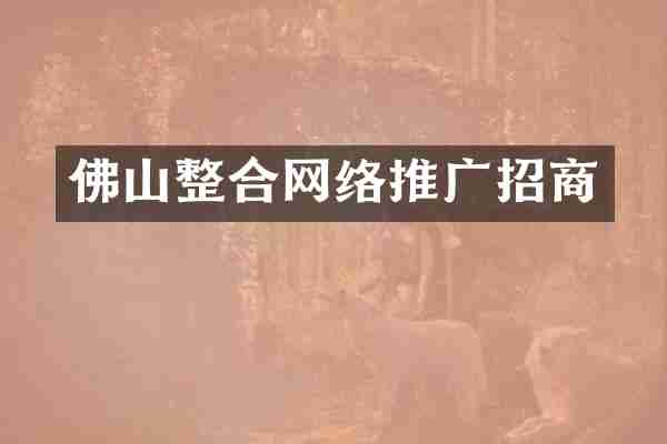 佛山整合网络推广招商