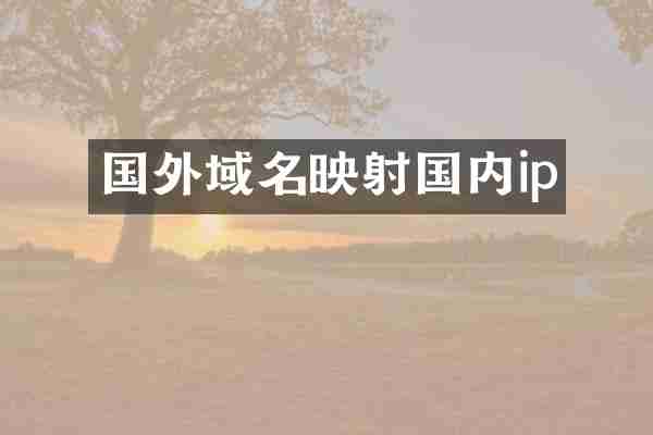 国外域名映射国内ip