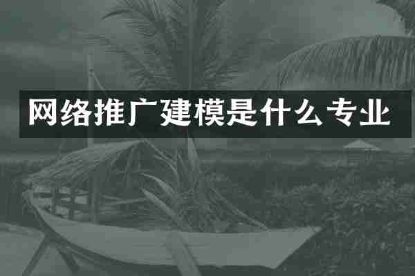 网络推广建模是什么专业
