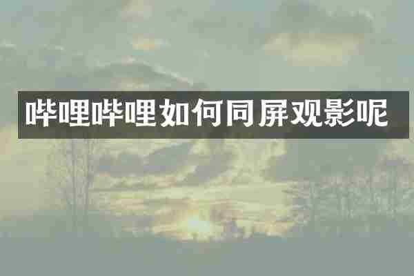 哔哩哔哩如何同屏观影呢
