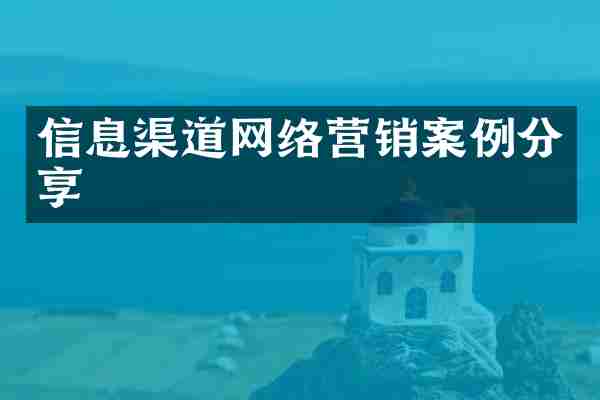 信息渠道网络营销案例分享
