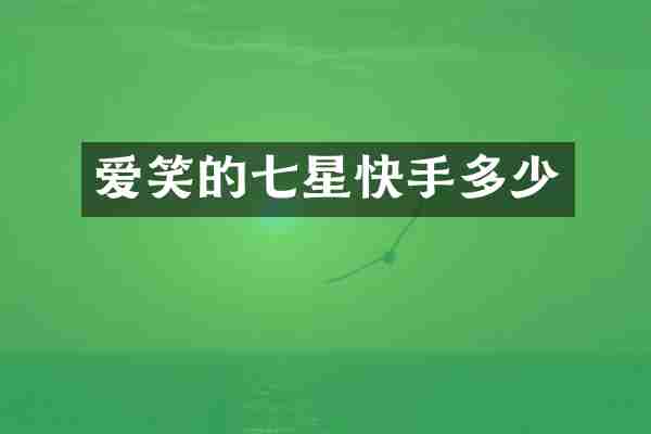 爱笑的七星快手多少