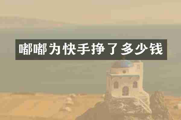 嘟嘟为快手挣了多少钱