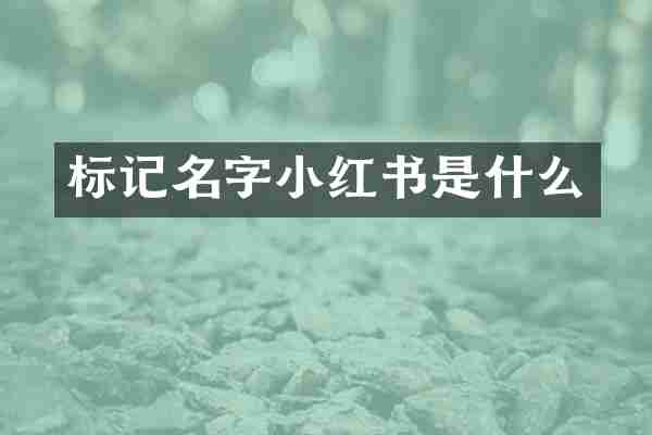 标记名字小红书是什么
