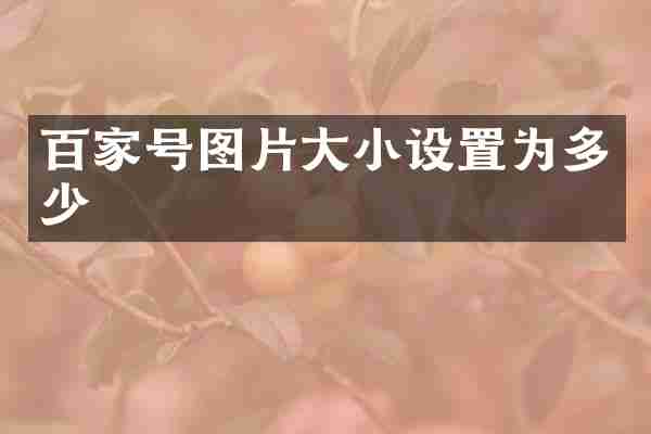百家号图片大小设置为多少