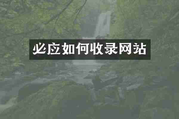 必应如何收录网站