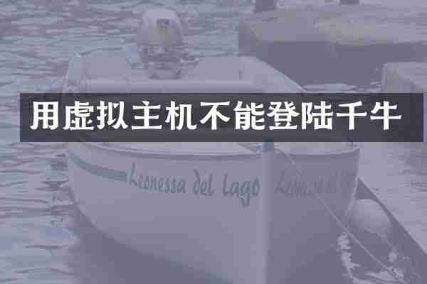 用虚拟主机不能登陆千牛