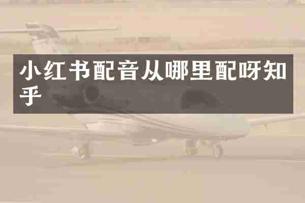 小红书配音从哪里配呀知乎