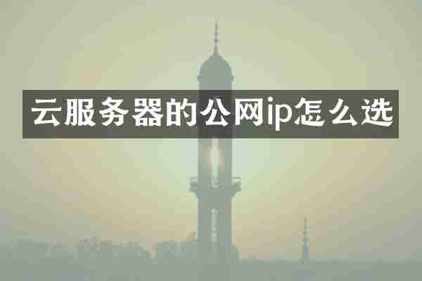 云服务器的公网ip怎么选