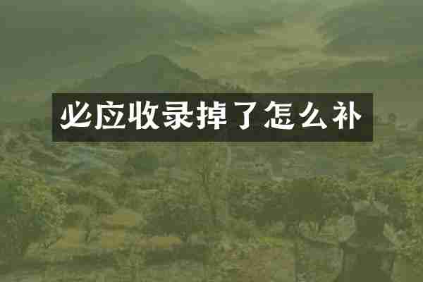 必应收录掉了怎么补