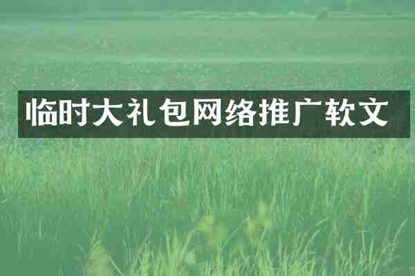 临时大礼包网络推广软文