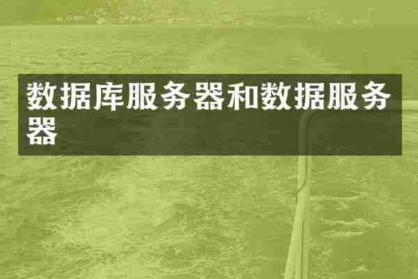 数据库服务器和数据服务器