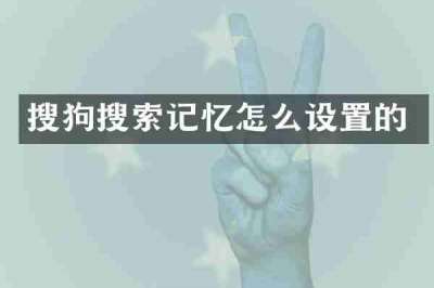 搜狗搜索记忆怎么设置的