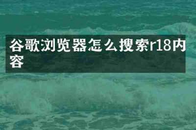 谷歌浏览器怎么搜索r18内容