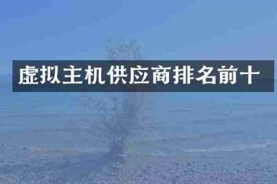 虚拟主机供应商排名前十