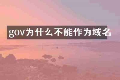 gov为什么不能作为域名