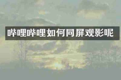 哔哩哔哩如何同屏观影呢