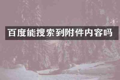 百度能搜索到附件内容吗