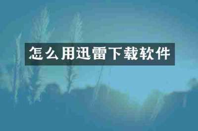 怎么用迅雷下载软件
