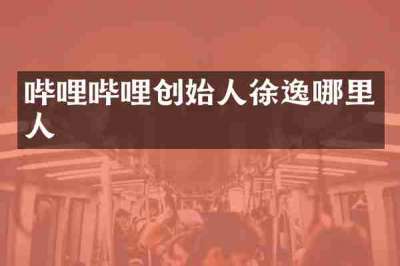 哔哩哔哩创始人徐逸哪里人
