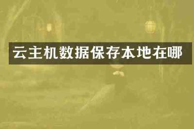 云主机数据保存本地在哪