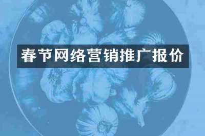 春节网络营销推广报价