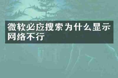 微软必应搜索为什么显示网络不行