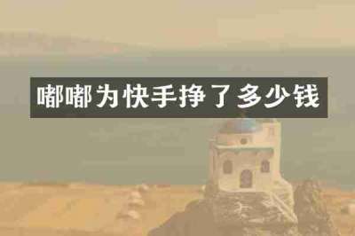 嘟嘟为快手挣了多少钱