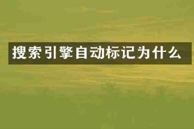 搜索引擎自动标记为什么