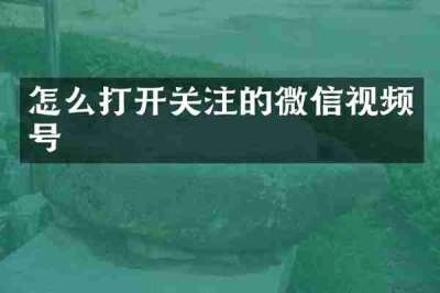 怎么打开关注的微信视频号